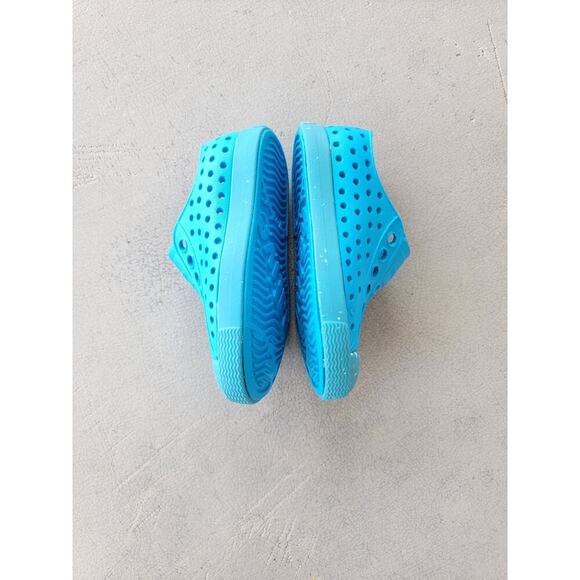 Native Jefferson Bloom Speckled‎ Blue Rubber Slip-On Sneakers Size 4 (Baby) - Picture 4 of 8